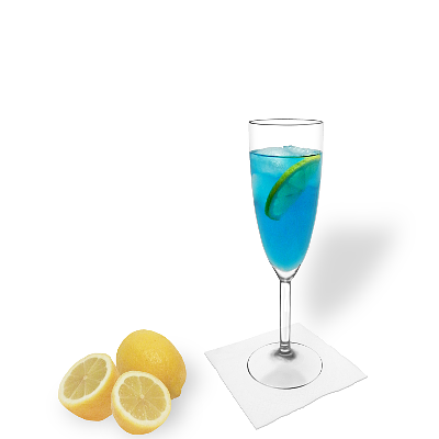 Blue Champagne mit individueller Dekoration
