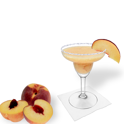 Frozen Peach Margarita mit individueller Dekoration